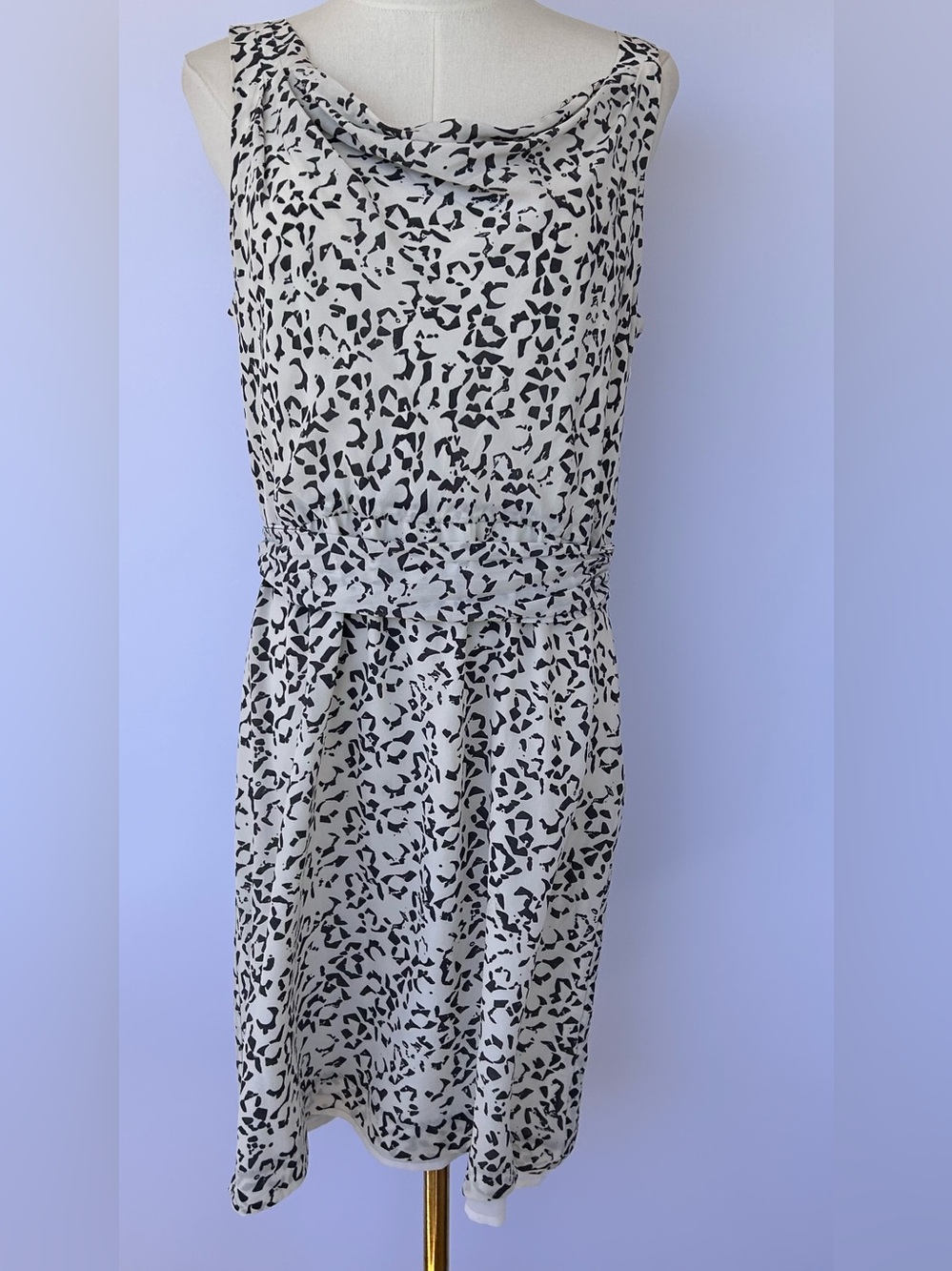 Theory Women’s Jaysa Silk Dress Abstract Animal Print Black/White Size 10